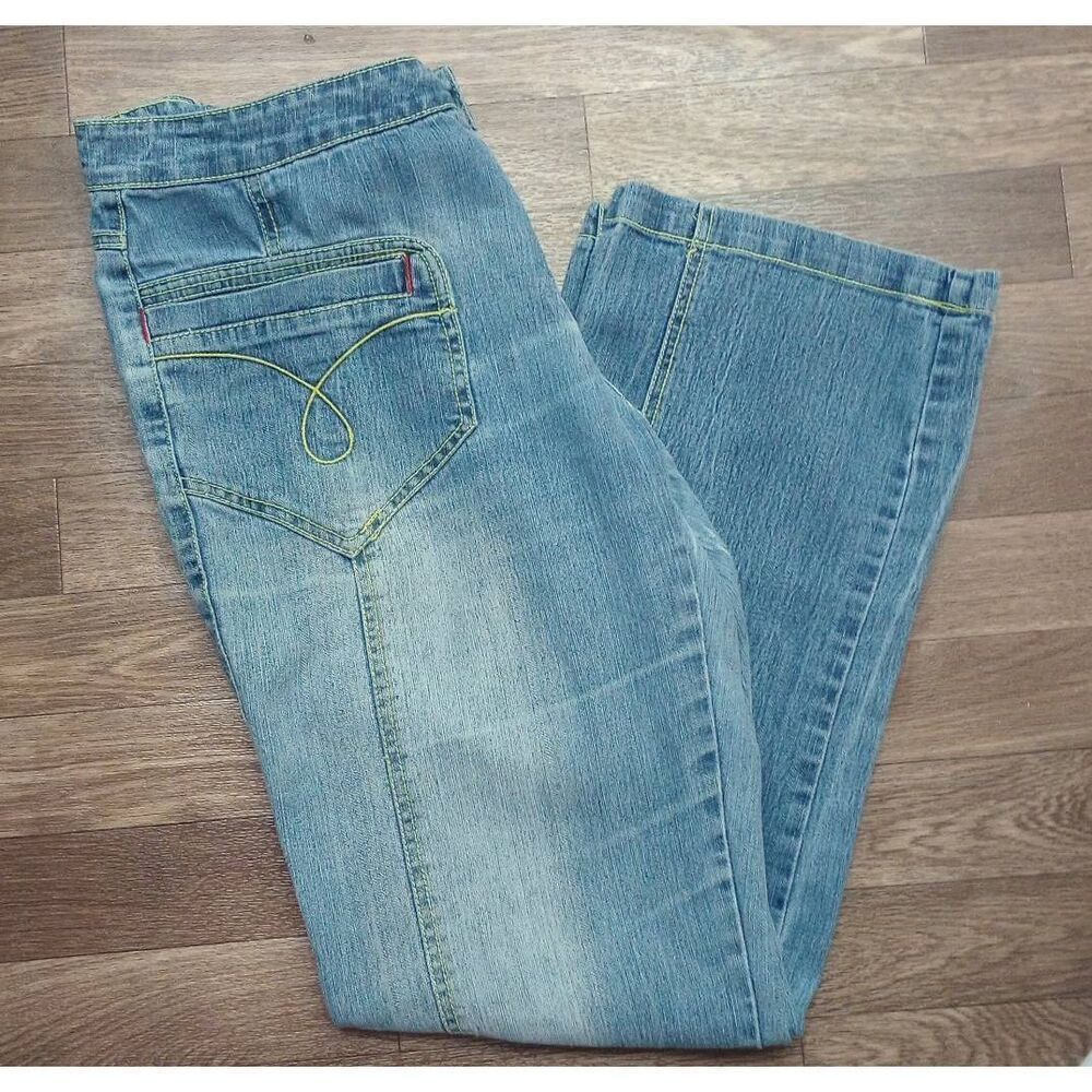 Vintage Y2K, 2000's Adolfo color stitch denim jeans size 8